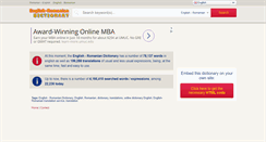 Desktop Screenshot of dictionaryenglishromanian.com